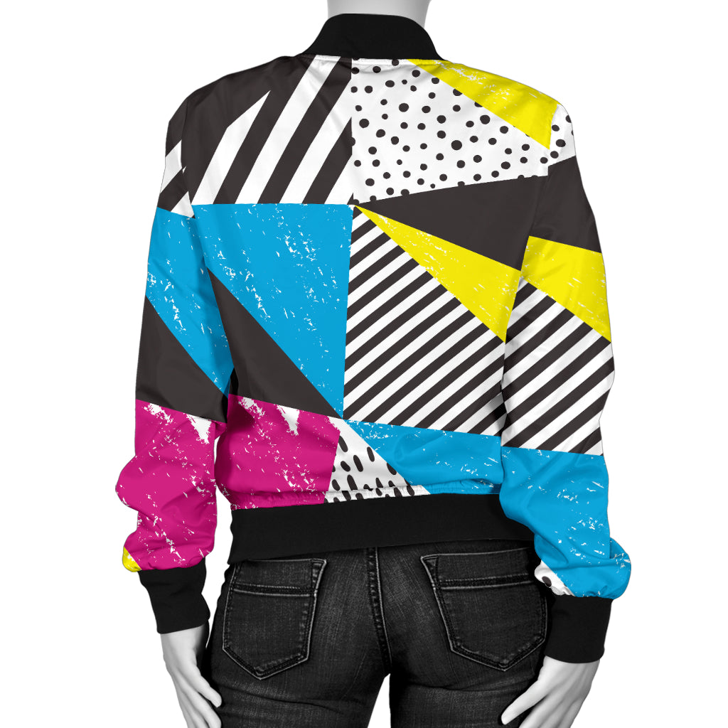 80s Pattern Print Design 2 Women's Bomber Jacket