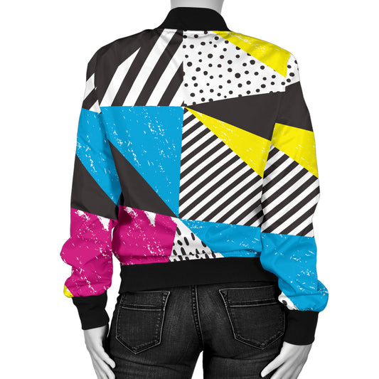 80s Pattern Print Design 2 Women's Bomber Jacket