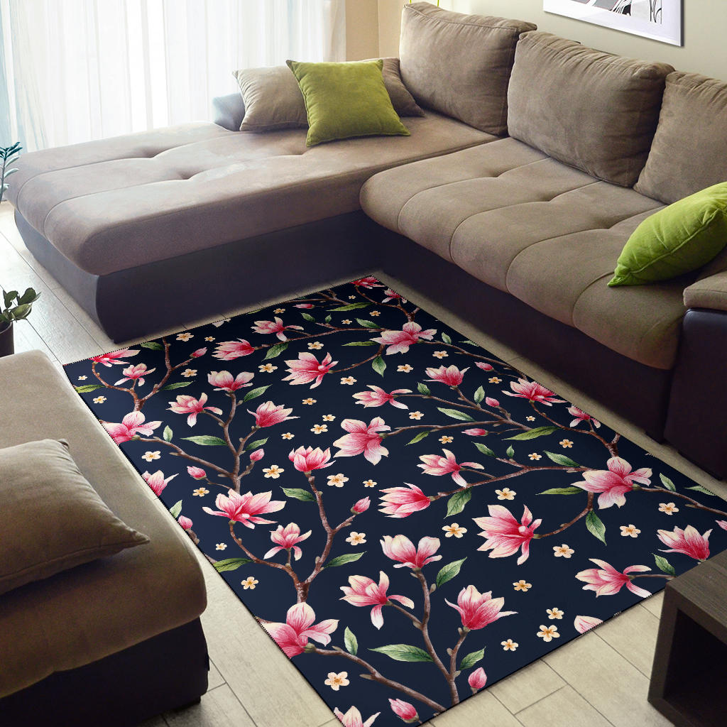Magnolia Pattern Print Design MAG09 Area Rugs