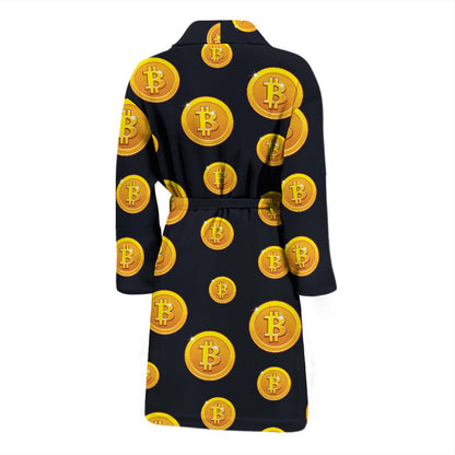 Bitcoin Pattern Print Design DO04 Men Bathrobe