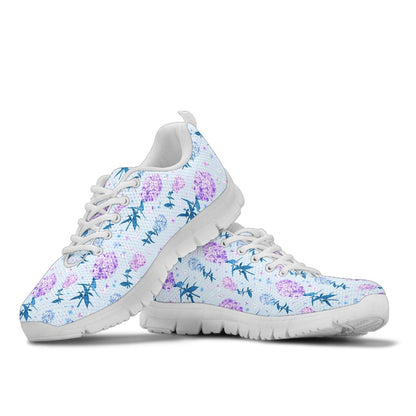 Lilac Pattern Print Design LI05 Sneakers White Bottom Shoes