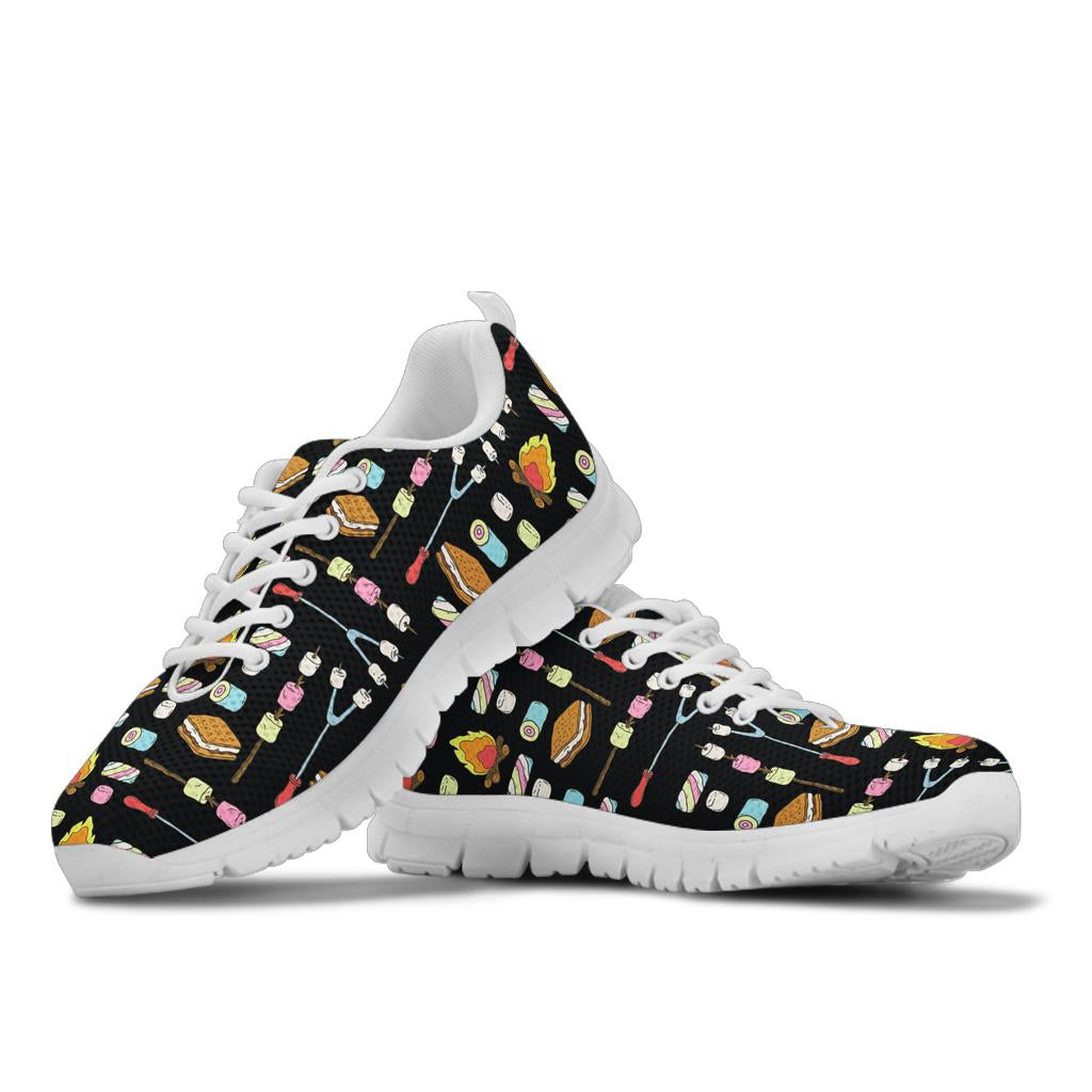 Camping Campfire Marshmallows Sneakers White Bottom Shoes