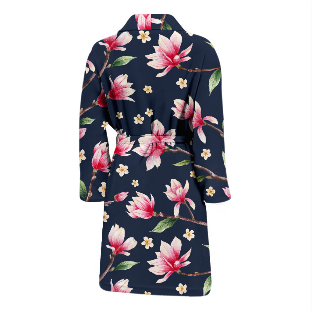 Magnolia Pattern Print Design MAG09 Men Bathrobe