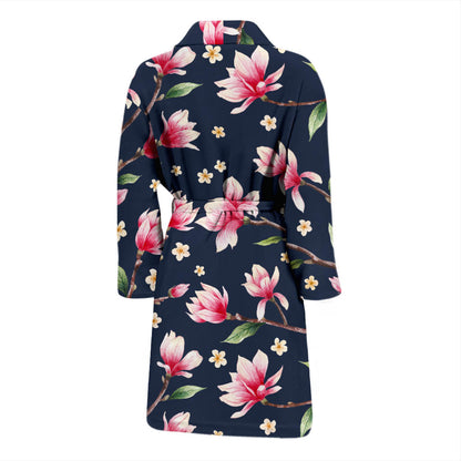 Magnolia Pattern Print Design MAG09 Men Bathrobe