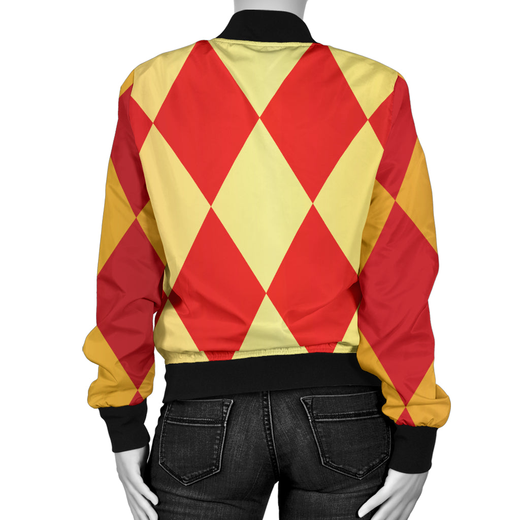 Harlequin Pattern Print Design 03 Women's Bomber Jacket