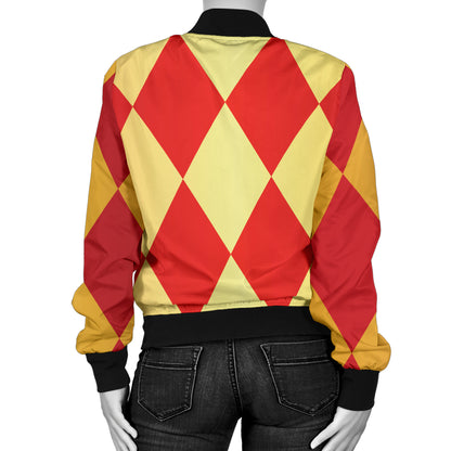 Harlequin Pattern Print Design 03 Women's Bomber Jacket