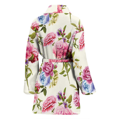 Carnations Pattern Print Design CN02 Women Bathrobe