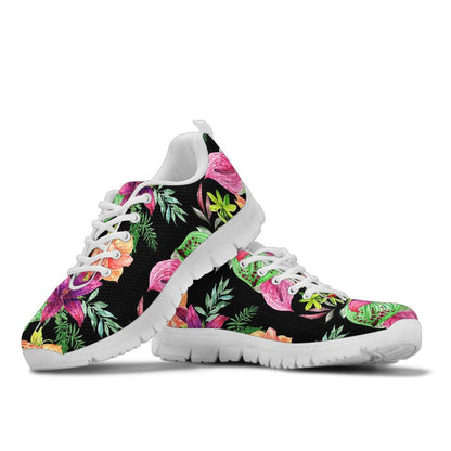 Amaryllis Pattern Print Design AL09 Sneakers White Bottom Shoes