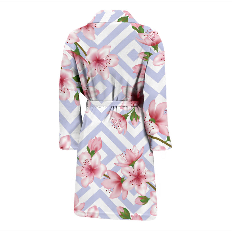 Cherry Blossom Pattern Print Design CB07 Men Bathrobe