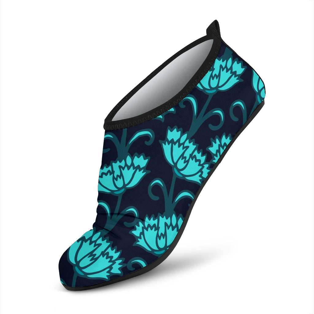 Carnations Pattern Print Design CN06 Aqua Water Shoes