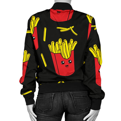 French Fried Pattern Print Design 03 Women's Bomber Jacket