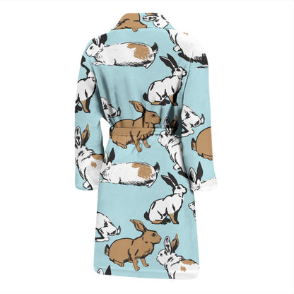 Rabbit Pattern Print Design RB018 Men Bathrobe