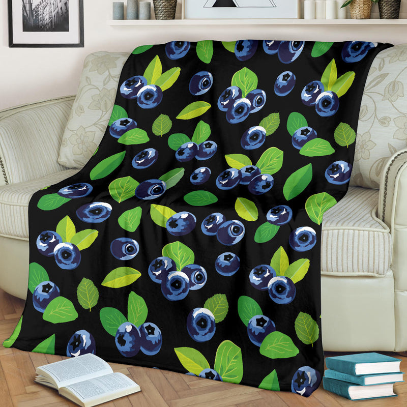 Blueberry Pattern Print Design BB03 Fleece Blanket