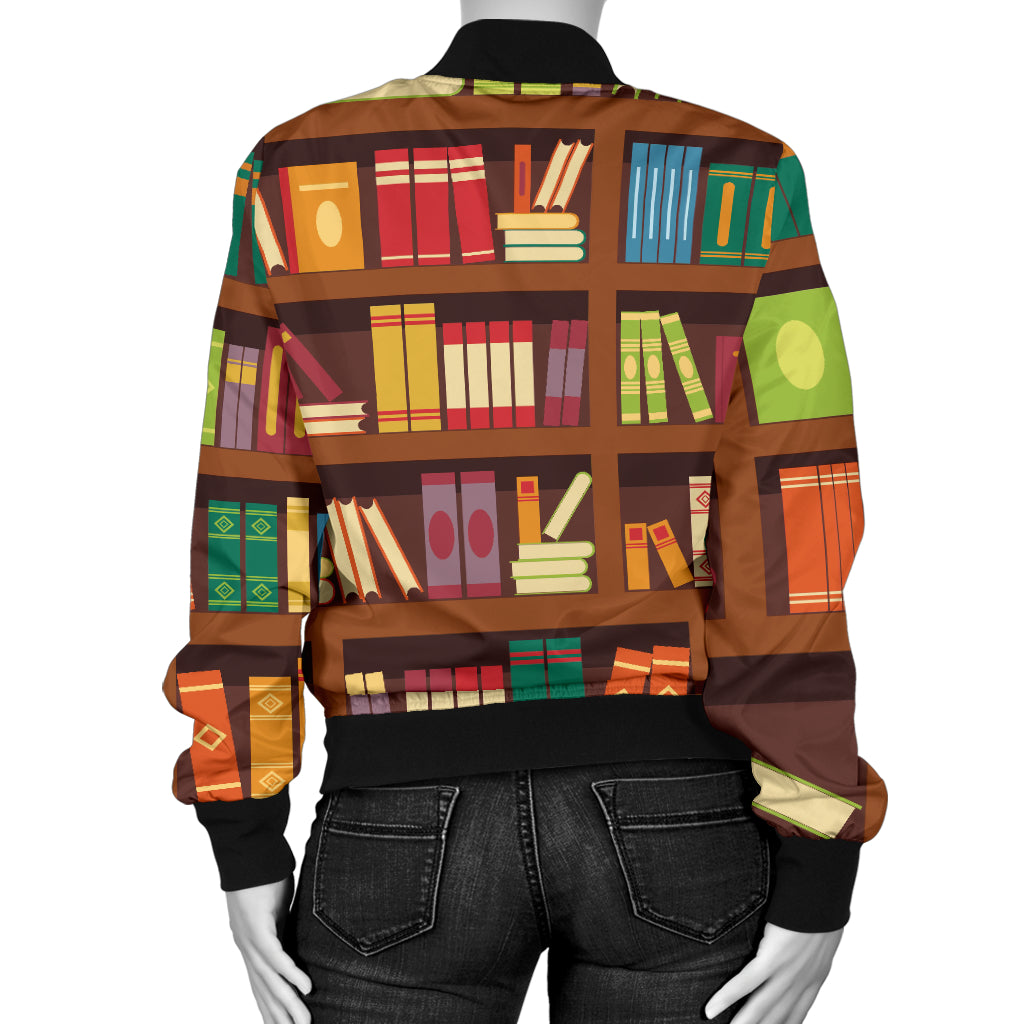 Book Pattern Print Design 06 Women's Bomber Jacket