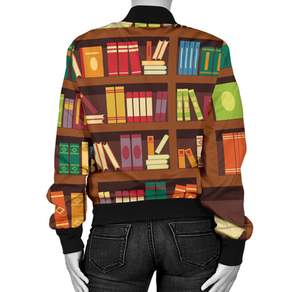 Book Pattern Print Design 06 Women's Bomber Jacket
