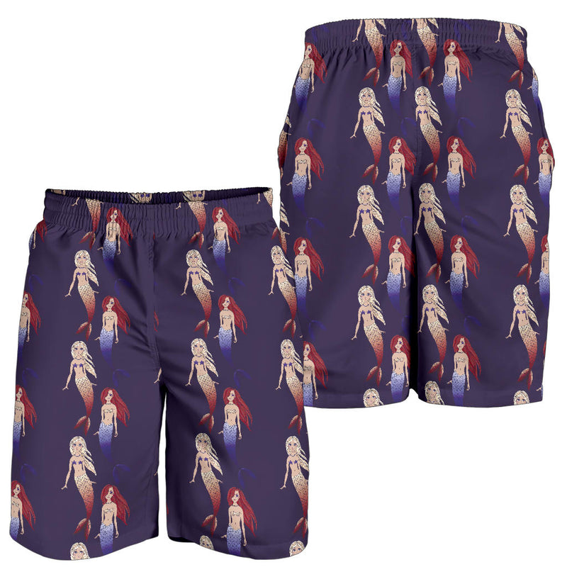 Mermaid Pattern Print Design 02 Mens Shorts
