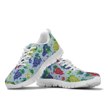 Grape Pattern Print Design GP06 Sneakers White Bottom Shoes