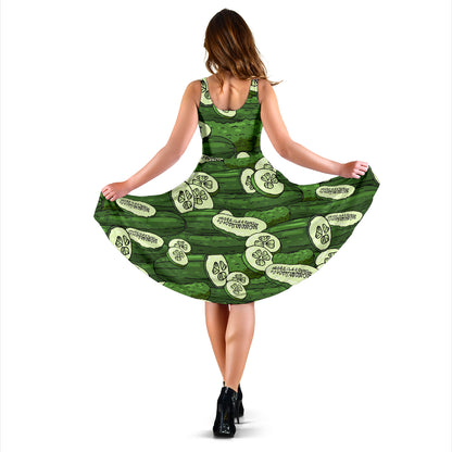 Cucumber Pattern Print Design CC01 Midi Dress