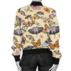 Butterfly Pattern Print Design 04 Women's Bomber Jacket