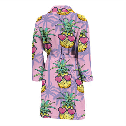 Pineapple Pattern Print Design PP06 Men Bathrobe
