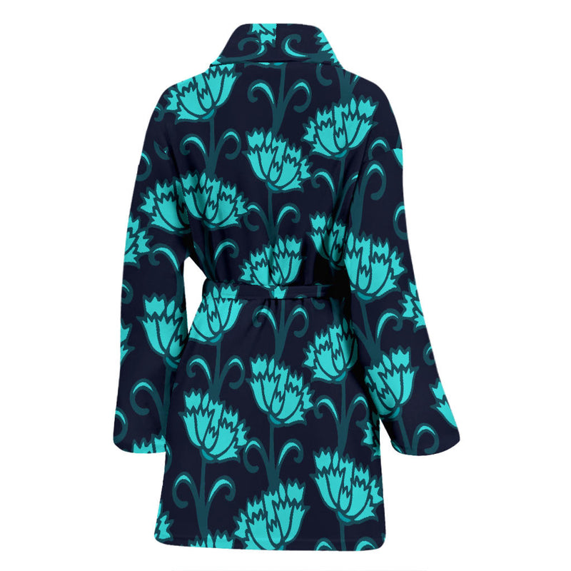 Carnations Pattern Print Design CN06 Women Bathrobe