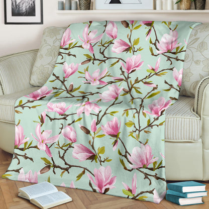 Magnolia Pattern Print Design MAG04 Fleece Blanket