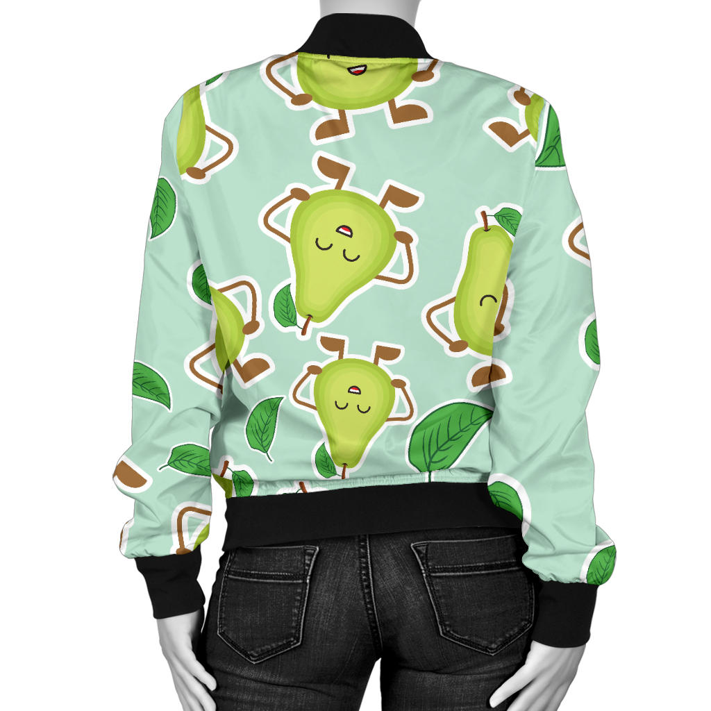 Avocado Pattern Print Design AC011 Women Bomber Jacket