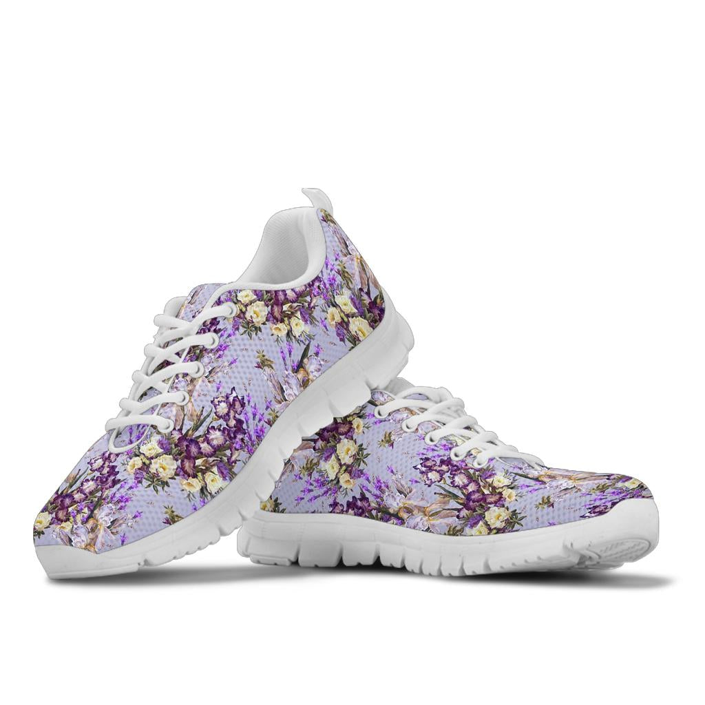Iris Pattern Print Design IR07 Sneakers White Bottom Shoes