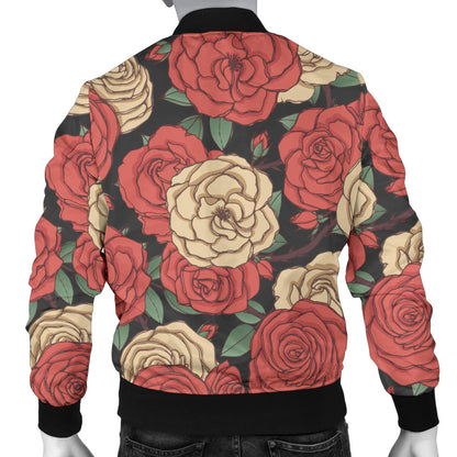 Camellia Pattern Print Design CM01 Men Bomber Jacket