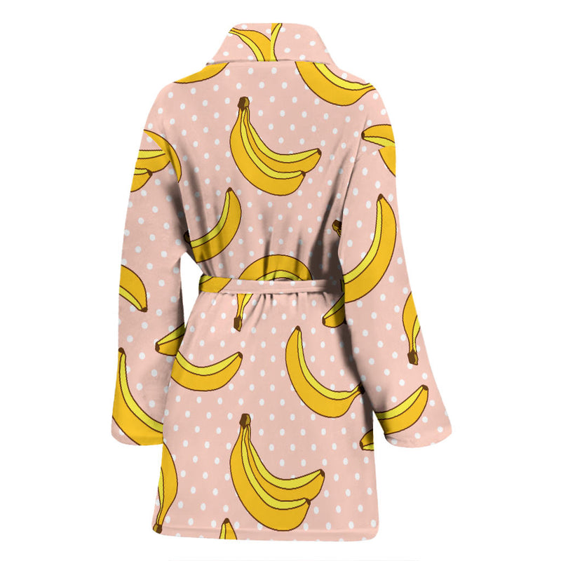 Banana Pattern Print Design BA06 Women Bathrobe