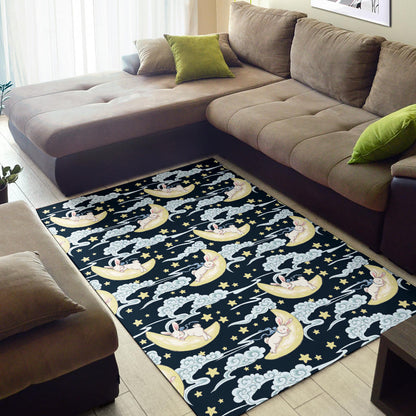 Rabbit Sleeping Pattern Print Design RB08 Area Rugs