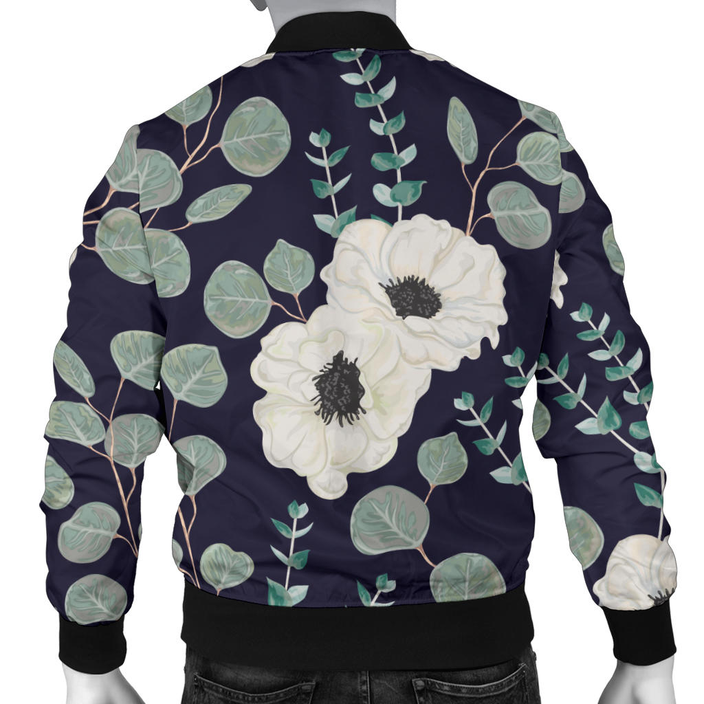 Anemone Pattern Print Design AM01 Men Bomber Jacket