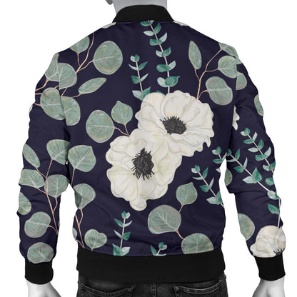Anemone Pattern Print Design AM01 Men Bomber Jacket