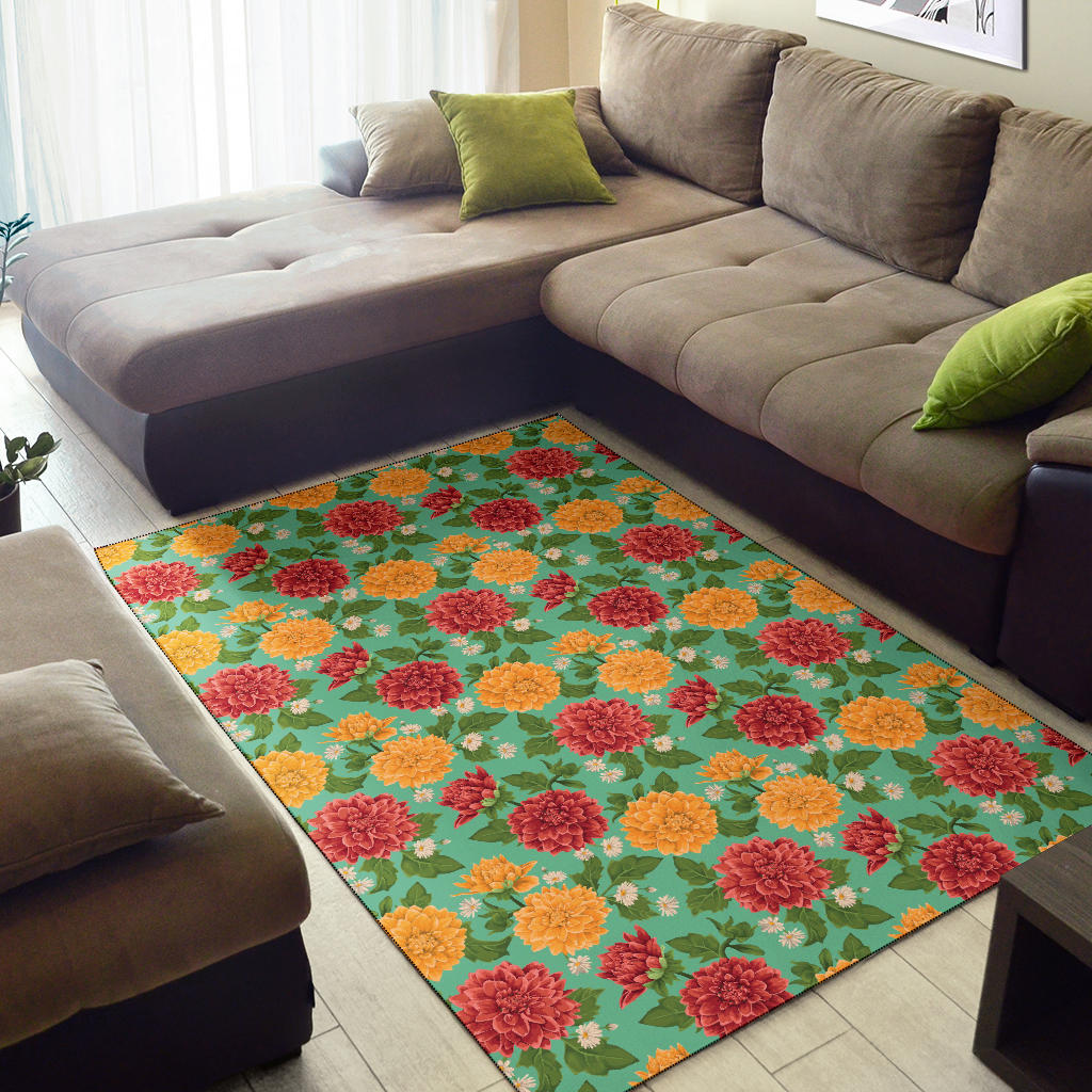 Dahlia Pattern Print Design DH011 Area Rugs