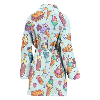 Ice Cream Pattern Print Design IC02 Women Bathrobe