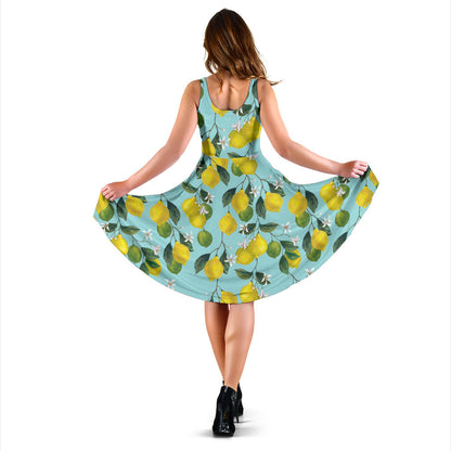 Lemon Pattern Print Design LM05 Midi Dress