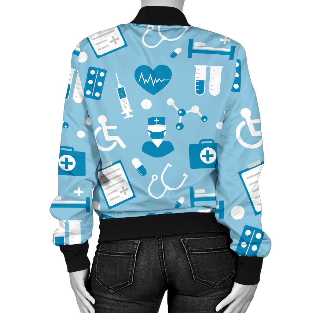 Medical Pattern Print Design 05 Women's Bomber Jacket