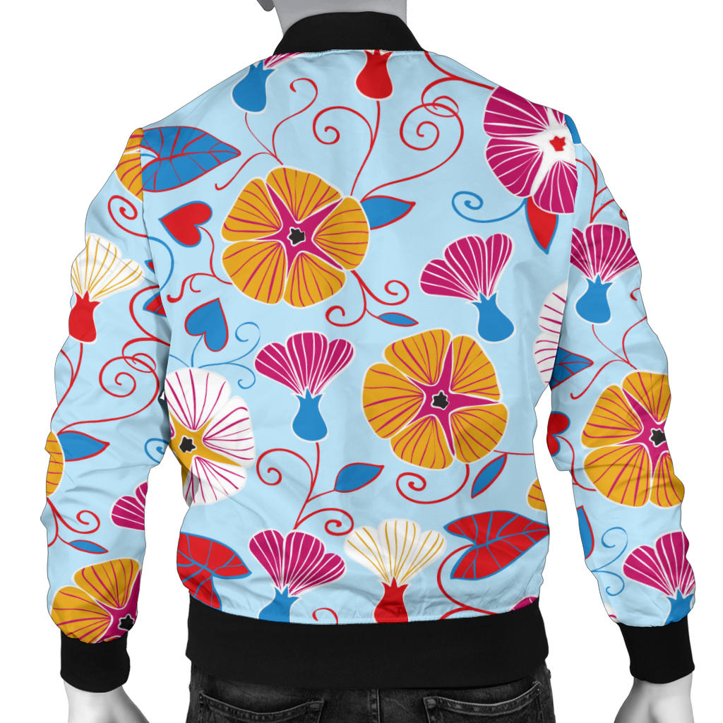 Morning Glory Pattern Print Design MG06 Men Bomber Jacket