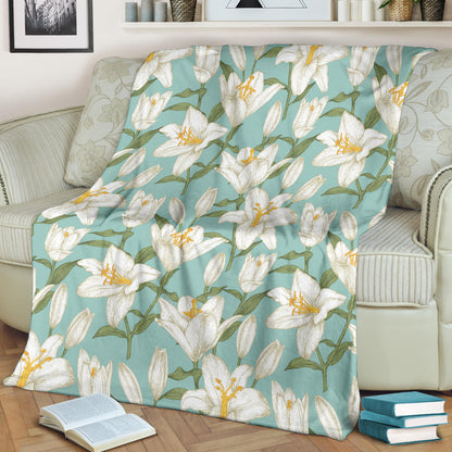Lily Pattern Print Design LY09 Fleece Blanket
