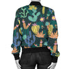 Cactus Pattern Print Design 05 Women's Bomber Jacket