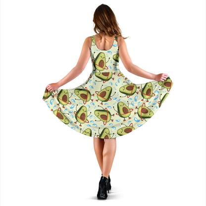 Avocado Pattern Print Design AC02 Midi Dress