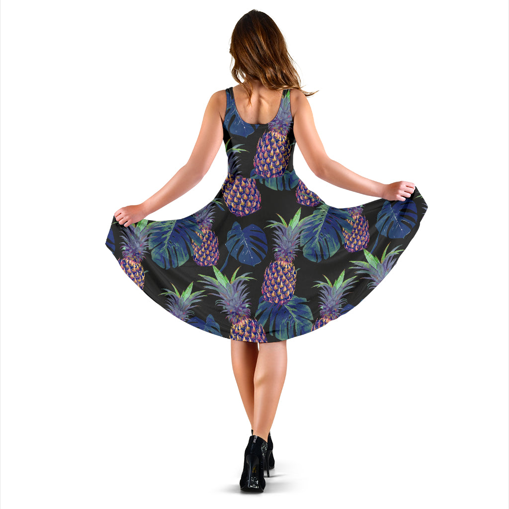 Pineapple Pattern Print Design PP04 Midi Dress