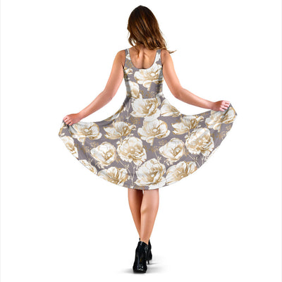 Anemone Pattern Print Design AM05 Midi Dress