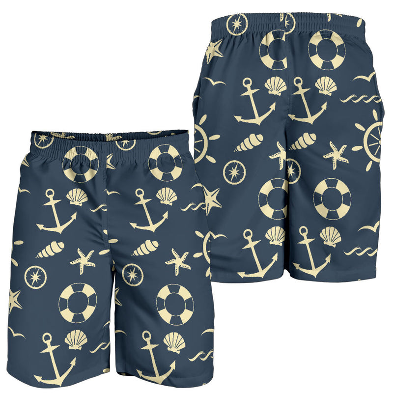 Nautical Pattern Print Design A01 Mens Shorts