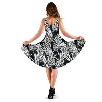 Pineapple Pattern Print Design PP08 Midi Dress