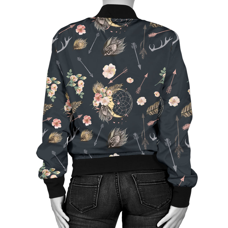 Bohemian Pattern Print Design 09 Women's Bomber Jacket