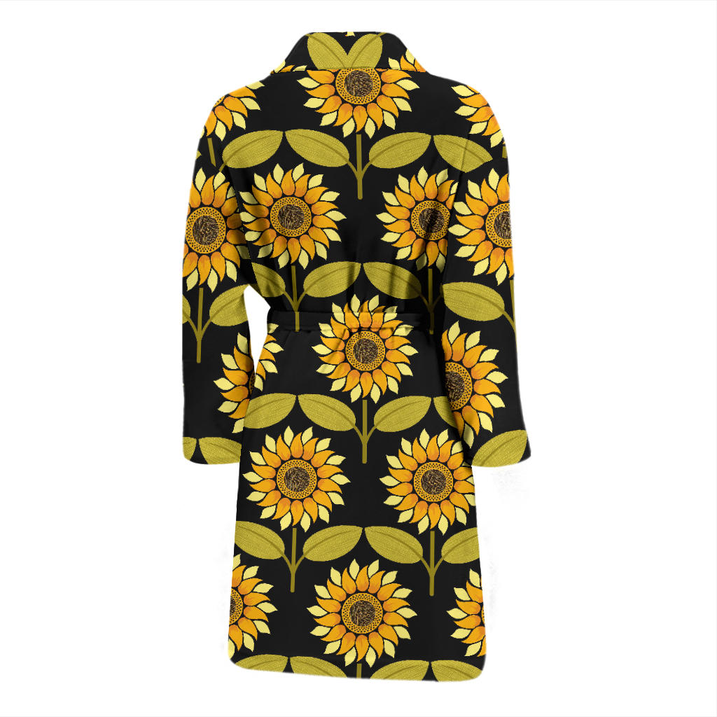 Sunflower Pattern Print Design SF015 Men Bathrobe