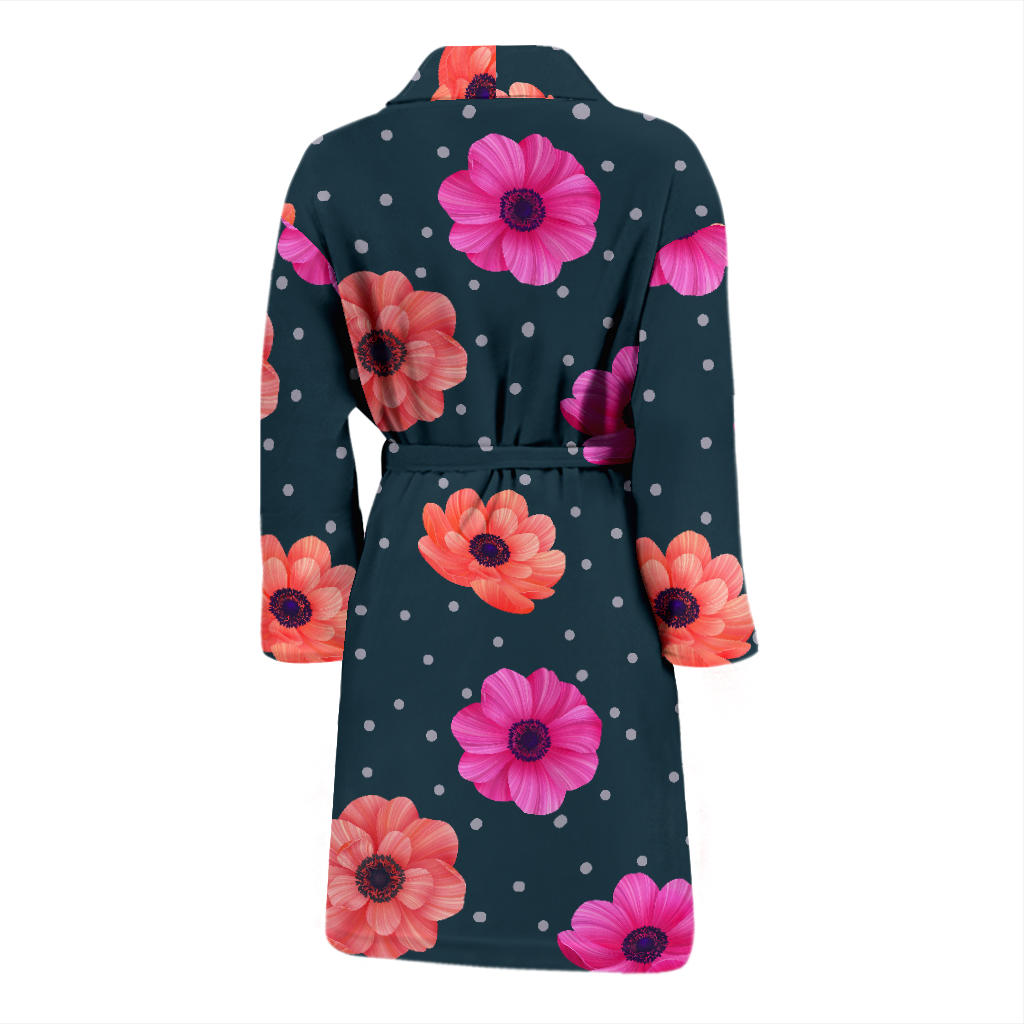 Anemone Pattern Print Design AM08 Men Bathrobe