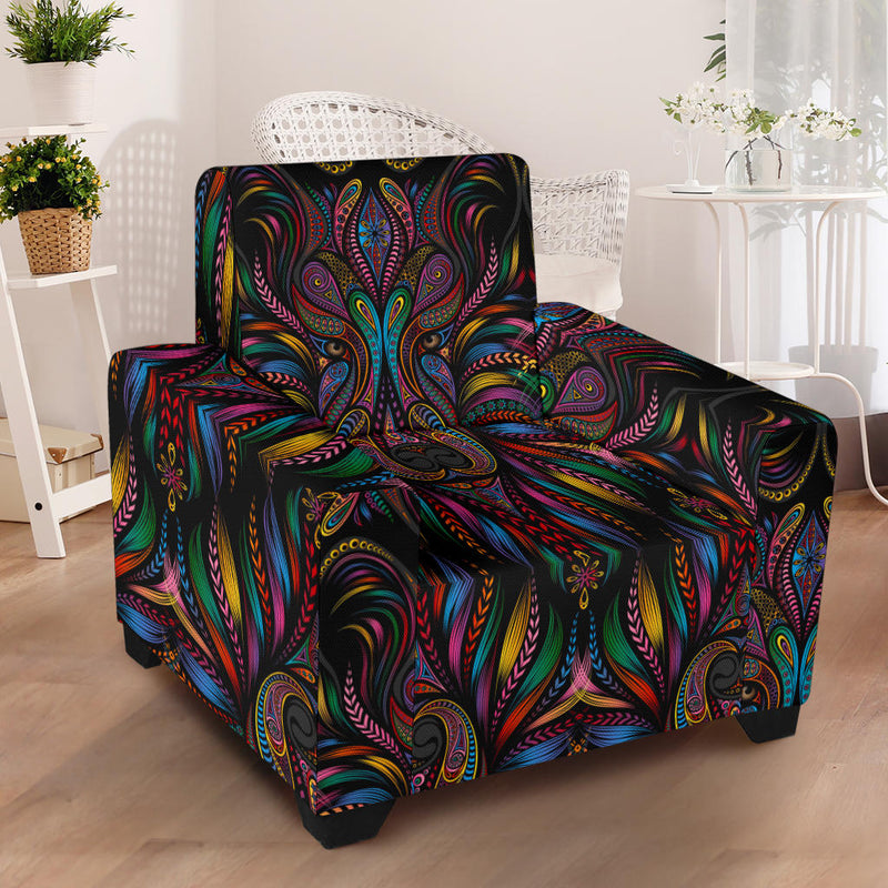 Colorful Art Wolf  Armchair Slipcover
