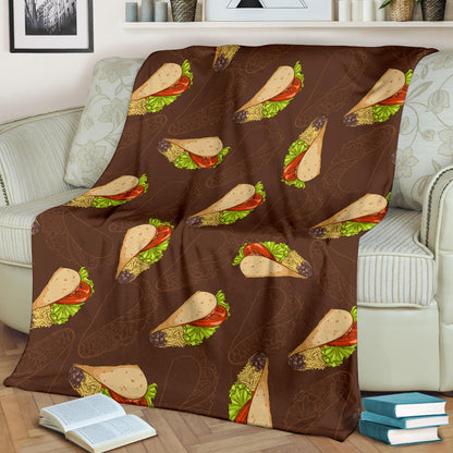 Taco Pattern Print Design TC08 Fleece Blanket